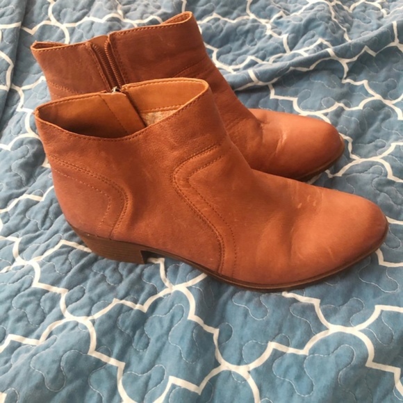 Lucky Brand Shoes - Lucky Brand Cognac Brown Zip Boots 11